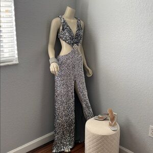 Banjul Silver Sequin Dress